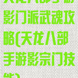 天龙八部手游影门派武魂攻略(天龙八部手游影宗门技能)