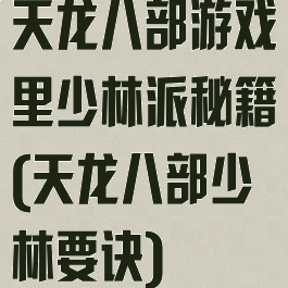 天龙八部游戏里少林派秘籍(天龙八部少林要诀)