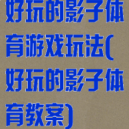 好玩的影子体育游戏玩法(好玩的影子体育教案)