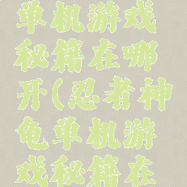 忍者神龟单机游戏秘籍在哪开(忍者神龟单机游戏秘籍在哪开的)