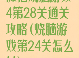 微信烧脑游戏4第28关通关攻略(烧脑游戏第24关怎么过)