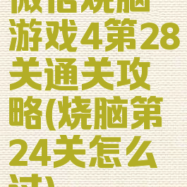 微信烧脑游戏4第28关通关攻略(烧脑第24关怎么过)