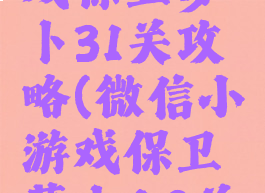 微信小游戏保卫萝卜31关攻略(微信小游戏保卫萝卜40关攻略)