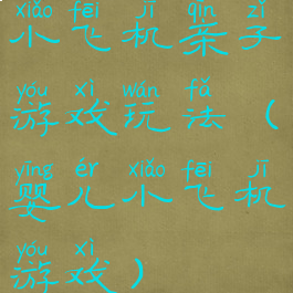 小飞机亲子游戏玩法(婴儿小飞机游戏)