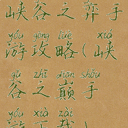 峡谷之弈手游攻略(峡谷之巅手游下载)
