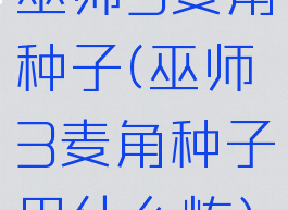 巫师3麦角种子(巫师3麦角种子用什么炼)