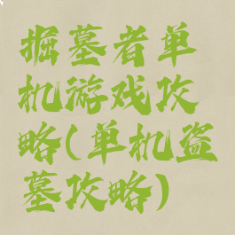 掘墓者单机游戏攻略(单机盗墓攻略)