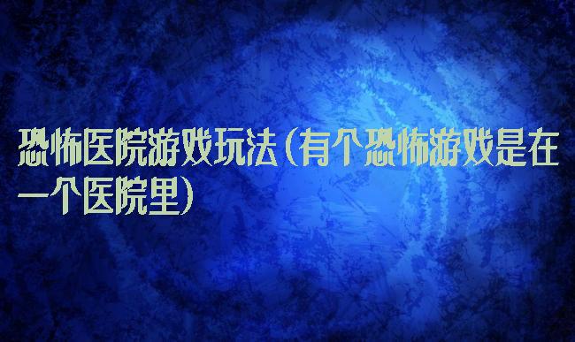 恐怖医院游戏玩法(有个恐怖游戏是在一个医院里)