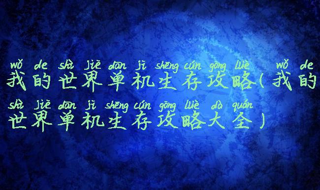 我的世界单机生存攻略(我的世界单机生存攻略大全)