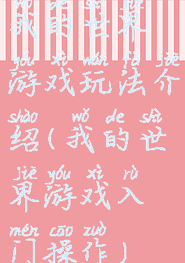我的世界游戏玩法介绍(我的世界游戏入门操作)