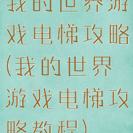 我的世界游戏电梯攻略(我的世界游戏电梯攻略教程)