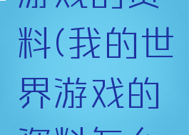 我的世界游戏的资料(我的世界游戏的资料怎么导出)