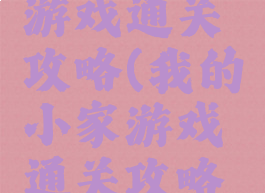我的小家游戏通关攻略(我的小家游戏通关攻略大全)