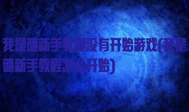 我是谜新手教程没有开始游戏(我是谜新手教程怎么开始)