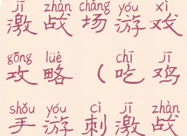 手机吃鸡刺激战场游戏攻略(吃鸡手游刺激战场下载)