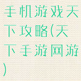 手机游戏天下攻略(天下手游网游)