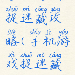 手机游戏捉迷藏攻略(手机游戏捉迷藏攻略大全)