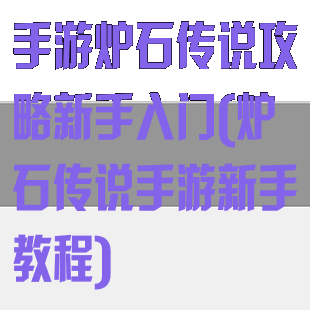 手游炉石传说攻略新手入门(炉石传说手游新手教程)