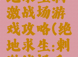 手游版绝地求生刺激战场游戏攻略(绝地求生:刺激战场手游)