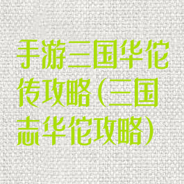 手游三国华佗传攻略(三国志华佗攻略)