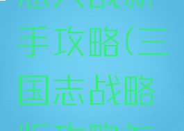 手游三国志大战新手攻略(三国志战略版攻略怎么玩)