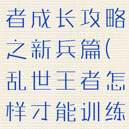 手游乱世王者成长攻略之新兵篇(乱世王者怎样才能训练更多的兵)