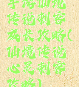 手游仙境传说刺客成长攻略(仙境传说心灵刺客攻略)