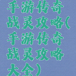 手游传奇战灵攻略(手游传奇战灵攻略大全)