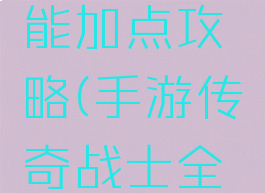 手游传奇战士全技能加点攻略(手游传奇战士全技能加点攻略图)