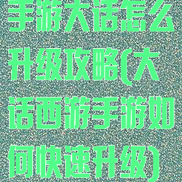 手游大话怎么升级攻略(大话西游手游如何快速升级)