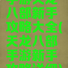 手游天龙八部新手攻略大全(天龙八部手游新手攻略详细)