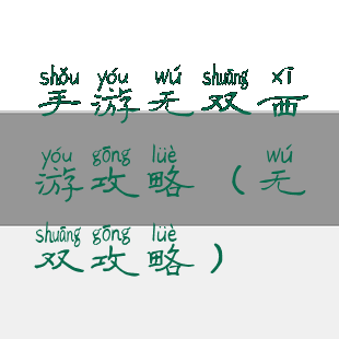 手游无双西游攻略(无双攻略)