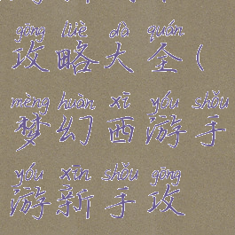 手游梦幻西游新副本攻略大全(梦幻西游手游新手攻略攻略大全)