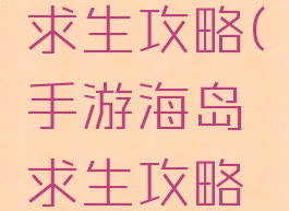 手游海岛求生攻略(手游海岛求生攻略大全)