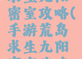 手游荒岛求生九阳密室攻略(手游荒岛求生九阳密室攻略视频)