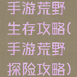 手游荒野生存攻略(手游荒野探险攻略)