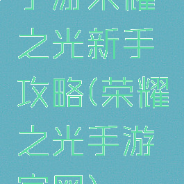 手游荣耀之光新手攻略(荣耀之光手游官网)