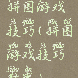 拼图游戏技巧(拼图游戏技巧教案)