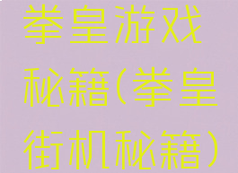 拳皇游戏秘籍(拳皇街机秘籍)