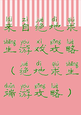 来自绝地求生游戏攻略(绝地求生端游攻略)