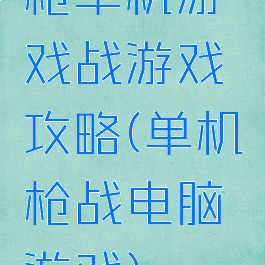 枪单机游戏战游戏攻略(单机枪战电脑游戏)