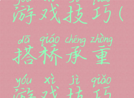 搭桥承重游戏技巧(搭桥承重游戏技巧教案)