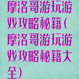 摩洛哥游玩游戏攻略秘籍(摩洛哥游玩游戏攻略秘籍大全)