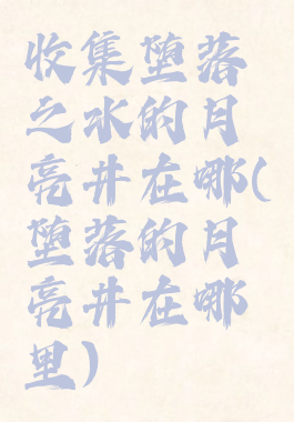 收集堕落之水的月亮井在哪(堕落的月亮井在哪里)