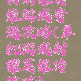 新射雕英雄游戏奇遇攻略(单机游戏射雕英雄传攻略)