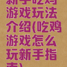 新手吃鸡游戏玩法介绍(吃鸡游戏怎么玩新手指南)