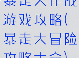 暴走大作战游戏攻略(暴走大冒险攻略大全)