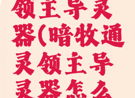 暗牧通灵领主导灵器(暗牧通灵领主导灵器怎么选)