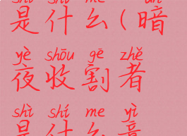 暗夜收割者是什么(暗夜收割者是什么意思)