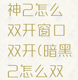 暗黑破坏神2怎么双开窗口双开(暗黑2怎么双开)
